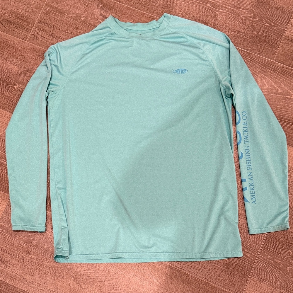 AFTCO Men's Light Blue Long Sleeve Tee